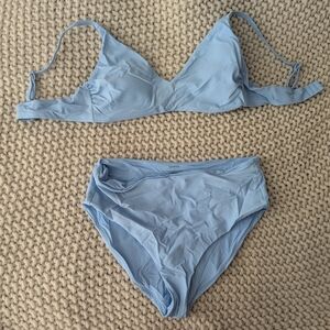 Quince Clear Blue Sky Italian High Rise Bikini - M